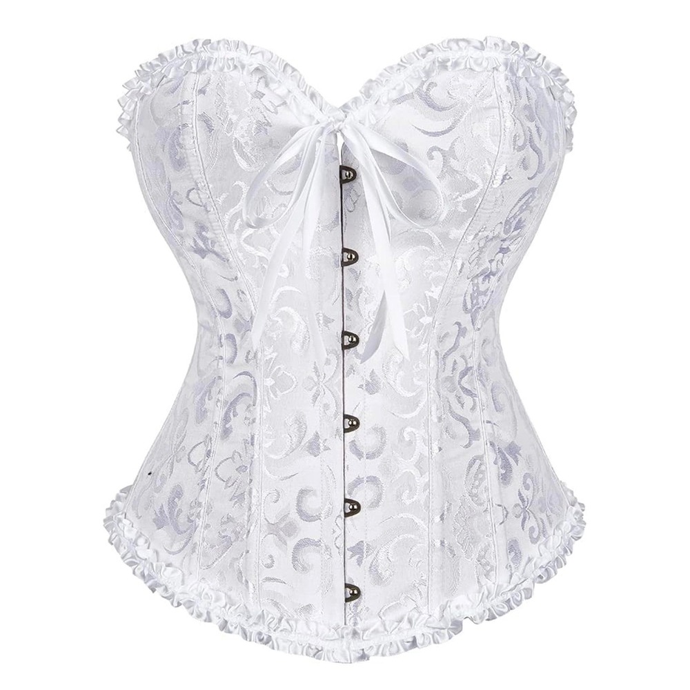 SZIVYSHI Corset Tops for Women, Bustier Shapewear Lingerie Lace Waist Push Up LG